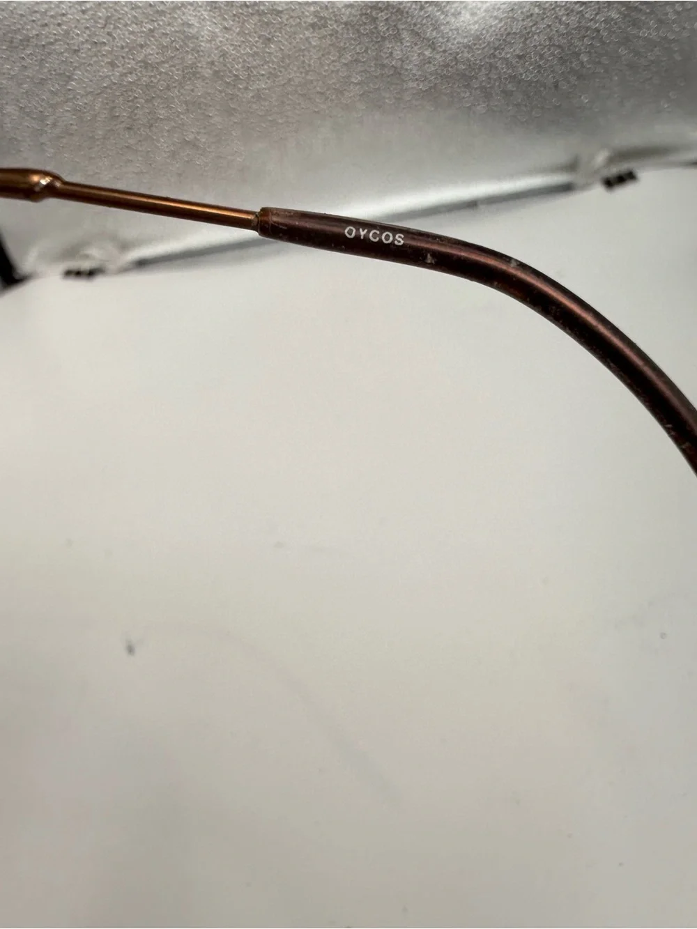 Oycos oval metal prescription glasses with clip on sunglasses 115 47 19 Japan